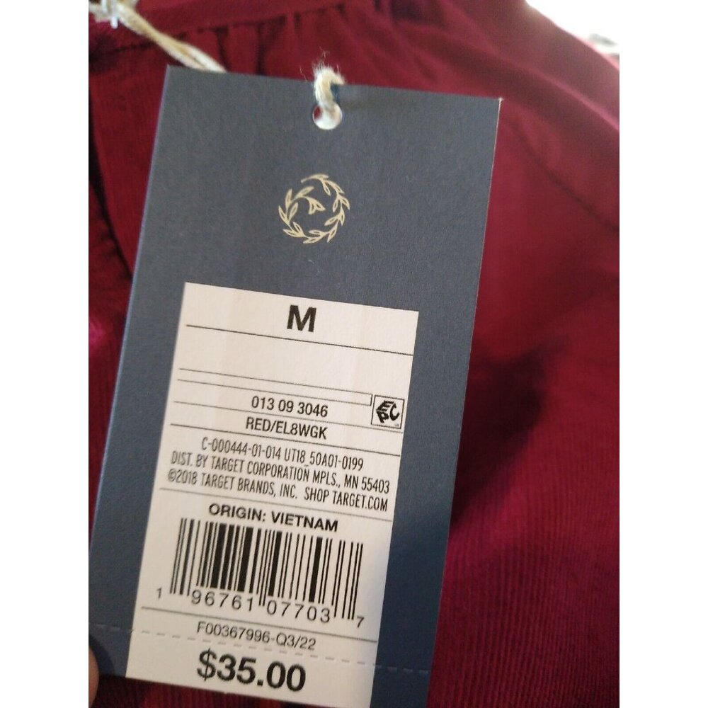 Universal Thread Women's M Red Balloon Long Sleeve Corduroy Mini Shift Dress NWT - Picture 4 of 6